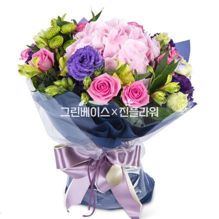 수국과장미혼합다발